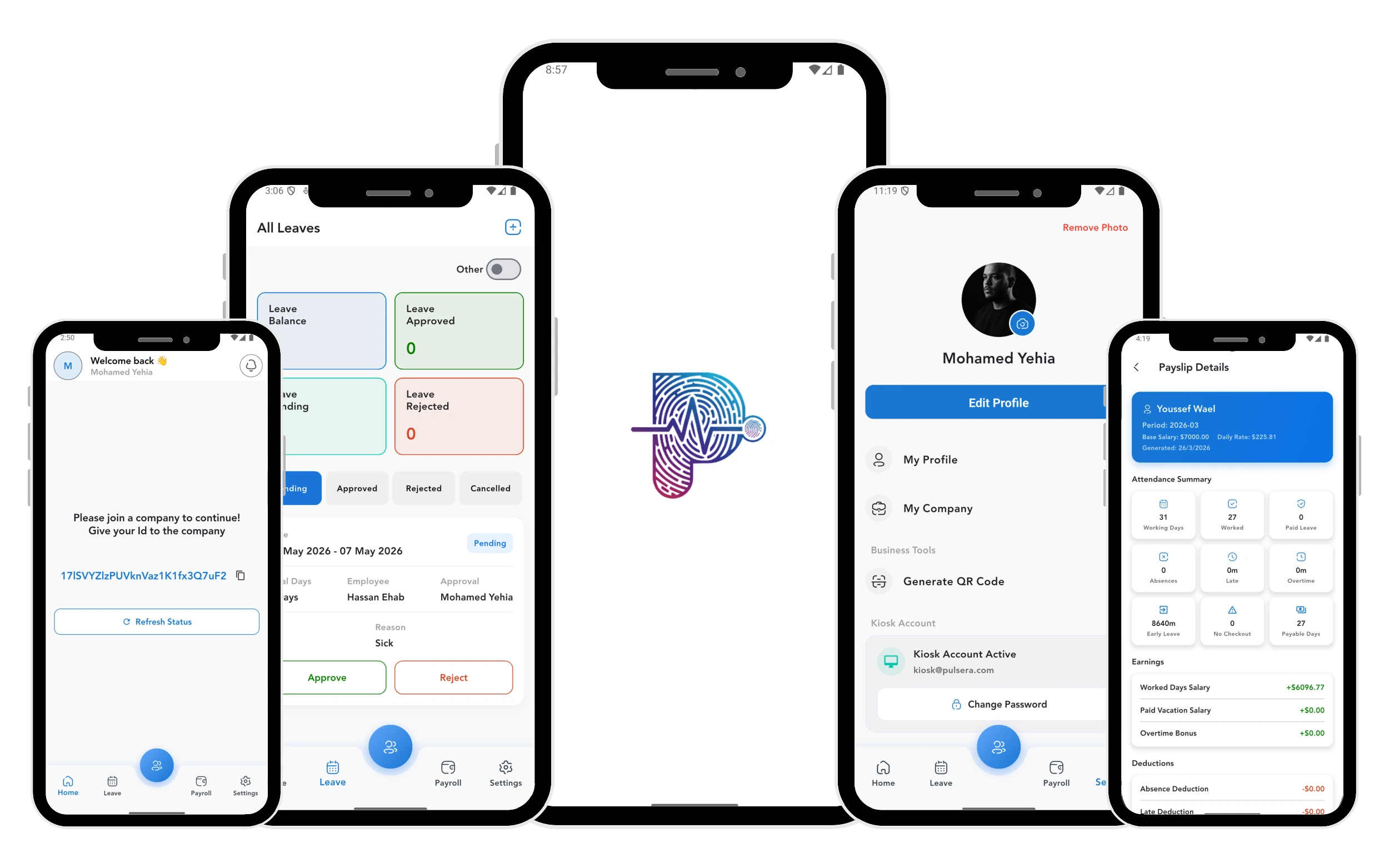 Pulsera HRMS App Screenshots